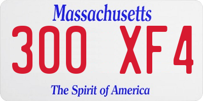 MA license plate 300XF4