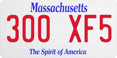 MA license plate 300XF5