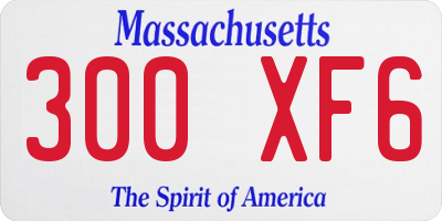 MA license plate 300XF6