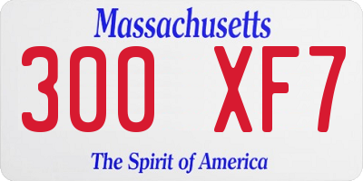MA license plate 300XF7