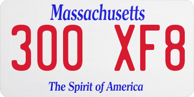 MA license plate 300XF8