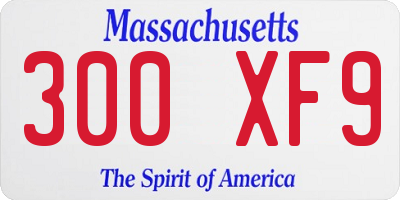 MA license plate 300XF9
