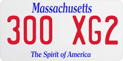 MA license plate 300XG2