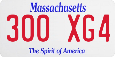 MA license plate 300XG4