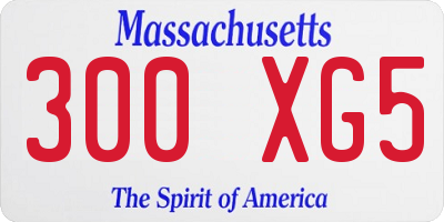 MA license plate 300XG5