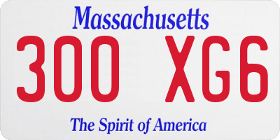 MA license plate 300XG6