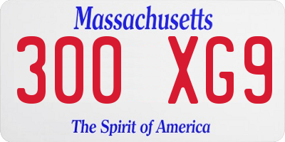 MA license plate 300XG9