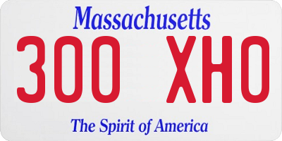 MA license plate 300XH0