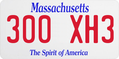 MA license plate 300XH3