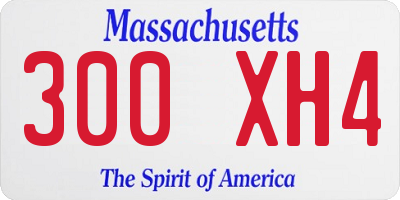 MA license plate 300XH4