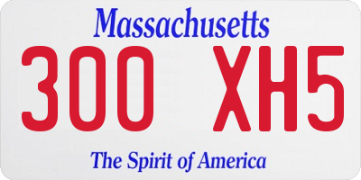 MA license plate 300XH5