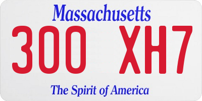MA license plate 300XH7