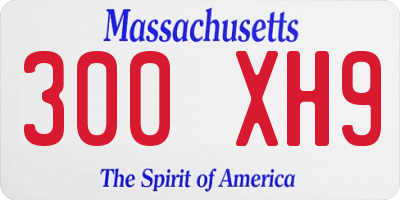 MA license plate 300XH9