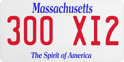 MA license plate 300XI2