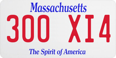 MA license plate 300XI4