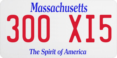 MA license plate 300XI5