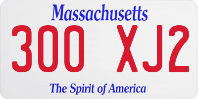 MA license plate 300XJ2