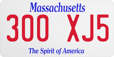 MA license plate 300XJ5