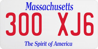 MA license plate 300XJ6