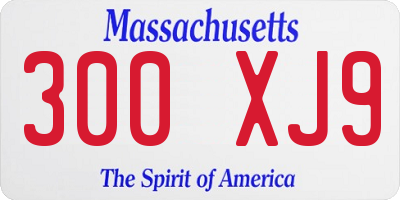 MA license plate 300XJ9