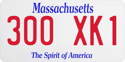 MA license plate 300XK1