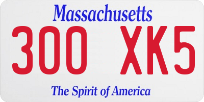 MA license plate 300XK5