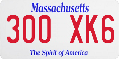 MA license plate 300XK6