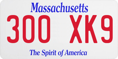 MA license plate 300XK9