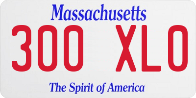 MA license plate 300XL0