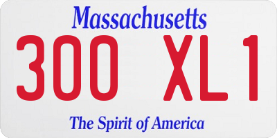 MA license plate 300XL1
