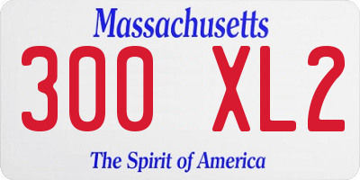 MA license plate 300XL2