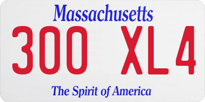 MA license plate 300XL4
