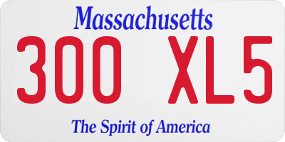 MA license plate 300XL5