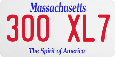 MA license plate 300XL7