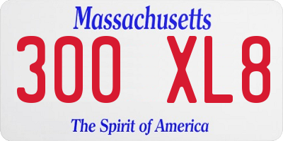 MA license plate 300XL8