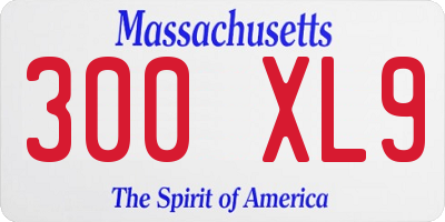 MA license plate 300XL9