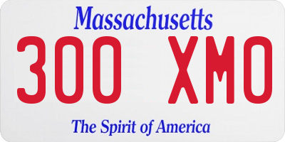 MA license plate 300XM0