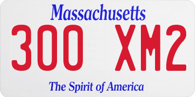 MA license plate 300XM2