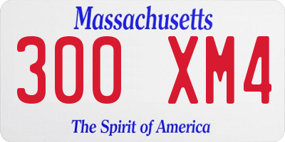 MA license plate 300XM4