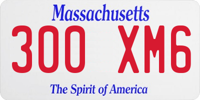 MA license plate 300XM6