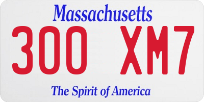 MA license plate 300XM7