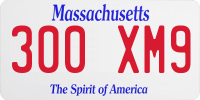 MA license plate 300XM9