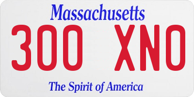 MA license plate 300XN0