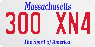 MA license plate 300XN4