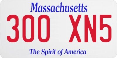 MA license plate 300XN5