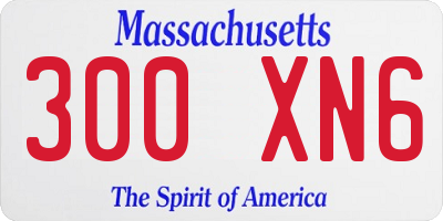 MA license plate 300XN6