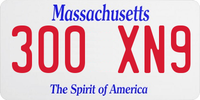 MA license plate 300XN9