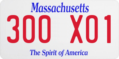 MA license plate 300XO1