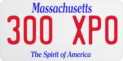 MA license plate 300XP0