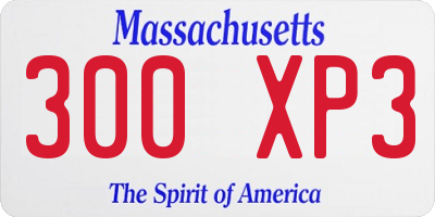 MA license plate 300XP3